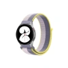Samsung Galaxy Watch 4 Hasırlı Cırtcırtlı Kordon - Gri-beyaz