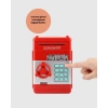 Şifreli Kırmızı ATM Tasarımlı Çelik Kasa Görünümlü Kumbara