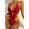 Şık Kırmızı Dantelli Babydoll Gecelik TM1302