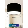 Siyah Kumaş Başlıklı Sarkıt Avize 35 CM