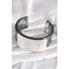Siyah Mermer Desen Akrilik Plastik Dikdörtgen Plaka Model Vintage Kadın Bilezik - TJ-BB6675