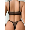Siyah Transparan Tül Bralet Tanga İç Giyim Takımı TM1383