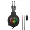 SNOPY SN-GX7 CRAZY Kablolu 3.5mm Jac USB Rainbow Aydınlatma Gaming Mikrofonlu Kulaklık (Siyah)(1923)