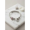 Taşlı Kelebek ve Pembe Charmlı Bileklik TJ-BB8796