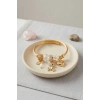 Tavşan Model Gold Renk Beyaz Charmlı Bileklik TJ-BB8673