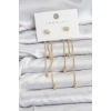 Topçuk Model Gold Renk Pirinç Sallantılı Kadın Küpe Seti 5886