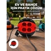 Türkiye Üretimi 5 Metre 4 Prizli Kablolu Makara