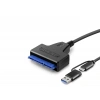 Type-C ve USB 3.0 to SATA HDD SSD Dönüştürücü Kablo 37 cm Siyah HDX5571