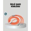 ÜÇLÜ Şarj Kablosu – Yüksek Hızlı Dayanıklı ve Uzun Ömürlü
