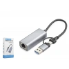 Usb 3.0 & Type-C Ethernet Adaptör Gigabit - Gri HDX7863