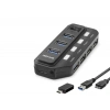 Usb Type-c 3.2 Gen1 Anahtarlı Hub 7 Port 5 Gbps Siyah U332