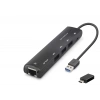 Usb Type-c 3.2 Gen1 Hub Gigabit Lan 4 Port 5 Gbps Siyah HDX7897