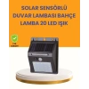 USLUCAN ALIŞVERİŞ 20 LED Güneş Enerjili Hareket Sensörlü Dış Mekan Duvar Lambası