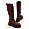 USLUCAN ALIŞVERİŞ 236-340 Bordo Fermuarlı Günlük Kadın Çizme