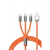 USLUCAN ALIŞVERİŞ 3 İn 1 Süper Hızlı Şarj Kablosu Android ve İOS Uyumlu Silikon Şarj Kablosu