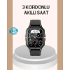 USLUCAN ALIŞVERİŞ 3 Kordonlu Akıllı Saat Uzun Pil Süreli