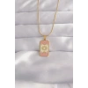USLUCAN ALIŞVERİŞ 316L Çelik Gold Renk Karışık Mineli Ay Figür Tarot Kolye