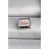 USLUCAN ALIŞVERİŞ 316L Çelik Gümüş Renk Beyaz Pembe Ouma İşlemeli Nomination Charm