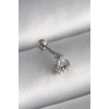 USLUCAN ALIŞVERİŞ 316L Çelik Gümüş Renk Üçgen Zirkon Taşlı Tragus Piercing