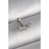 USLUCAN ALIŞVERİŞ 316L Çelik Gümüş Renk Zirkon Taşlı Çiçek Tragus Piercing