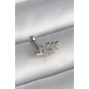USLUCAN ALIŞVERİŞ 316L Çelik Gümüş Renk Zirkon Taşlı Dal Tragus Piercing