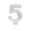 USLUCAN ALIŞVERİŞ 5 Rakamı Mum Gümüş Renk