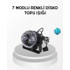 USLUCAN ALIŞVERİŞ 7 Renk Modlu Müzik Sensörlü Disko Topu – LED Işıklı Parti Aydınlatması