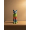USLUCAN ALIŞVERİŞ Açık Rainbow Kedi Biblo Modern Salon ve Raf Dekoru