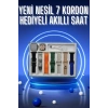 USLUCAN ALIŞVERİŞ Akıllı Saat 7 Kordon Hediyeli Takvim Alarm Nabız Ölçer Bildirim Görme Sesli Görüşme