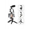 USLUCAN ALIŞVERİŞ Akıllı Telefon Vlog Kiti Tripod Mini Mikrofonlu Telefon Tutucu