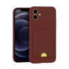 USLUCAN ALIŞVERİŞ Apple iPhone 11 Kılıf Kelvin Kartvizitli Silikon - Bordo