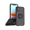 USLUCAN ALIŞVERİŞ Apple iPhone 11 Kılıf Montreal Yüzüklü Silikon Kapak - Siyah