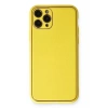 USLUCAN ALIŞVERİŞ Apple iPhone 11 Pro Kılıf Coco Deri Silikon Kapak - Sarı