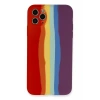 USLUCAN ALIŞVERİŞ Apple iPhone 11 Pro Kılıf Ebruli Lansman Silikon - Kırmızı-Mor