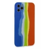 USLUCAN ALIŞVERİŞ Apple iPhone 11 Pro Kılıf Ebruli Lansman Silikon - Mavi-Turuncu
