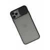 USLUCAN ALIŞVERİŞ Apple iPhone 11 Pro Kılıf Palm Buzlu Kamera Sürgülü Silikon - Siyah