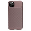 USLUCAN ALIŞVERİŞ Apple iPhone 11 Pro Max Kılıf Auto Focus Karbon Kapak - Kahverengi