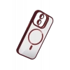 USLUCAN ALIŞVERİŞ Apple iPhone 11 Remim Lensli Magsafe Standlı Kapak - Bordo