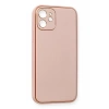 USLUCAN ALIŞVERİŞ Apple iPhone 12 Kılıf Coco Deri Silikon Kapak - Pembe