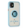 USLUCAN ALIŞVERİŞ Apple iPhone 12 Kılıf Montreal Yüzüklü Silikon Kapak - Buz Mavi