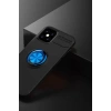 USLUCAN ALIŞVERİŞ Apple iPhone 12 Mini Kılıf Range Yüzüklü Silikon - Siyah-Mavi
