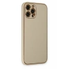 USLUCAN ALIŞVERİŞ Apple iPhone 12 Pro Kılıf Coco Deri Silikon Kapak - Gold