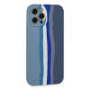 USLUCAN ALIŞVERİŞ Apple iPhone 12 Pro Kılıf Ebruli Lansman Silikon - Mavi-Gri