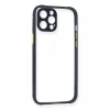 USLUCAN ALIŞVERİŞ Apple iPhone 12 Pro Kılıf Miami Şeffaf Silikon - Lacivert