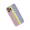 USLUCAN ALIŞVERİŞ Apple iPhone 12 Pro Max Kılıf Ebruli Lansman Silikon - Pembe-Lila