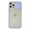 USLUCAN ALIŞVERİŞ Apple iPhone 12 Pro Max Kılıf Palm Buzlu Kamera Sürgülü Silikon - Lila