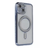 USLUCAN ALIŞVERİŞ Apple iPhone 13 Kılıf Joke Simli Magneticsafe Kılıf - Mavi