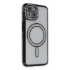 USLUCAN ALIŞVERİŞ Apple iPhone 13 Kılıf Joke Simli Magneticsafe Kılıf - Siyah