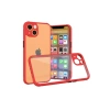 USLUCAN ALIŞVERİŞ Apple iPhone 13 Mini Kılıf Miami Şeffaf Silikon - Kırmızı