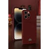 USLUCAN ALIŞVERİŞ Apple iPhone 13 Pro Max Kılıf Kelvin Kartvizitli Silikon - Derin Mor